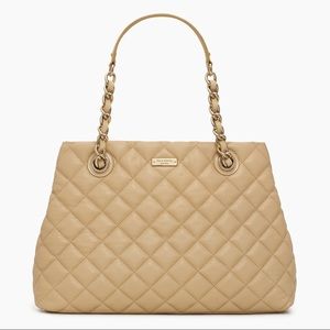 Kate Spade New York Gold Coast Maryanne quilted beige leather bag